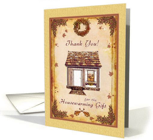 Thank you for Housewarming Gift - Autumn Leaves Home card (842321)
