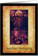 Samhain Gathering Invitation - Spooky Witch house card