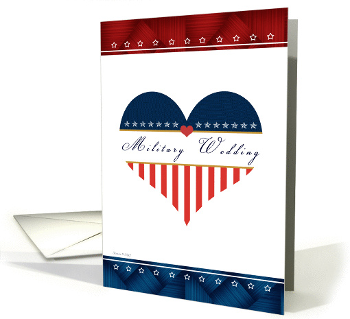 Military Wedding Invitation - Patriotic Heart card (843436)