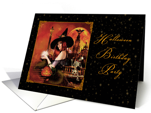 Halloween Birthday Party Invitation - Witch Magical Night card
