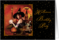 Halloween Birthday Party Invitation - Witch Magical Night card