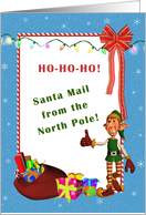 Christmas Santa Mail - Elf with presents card