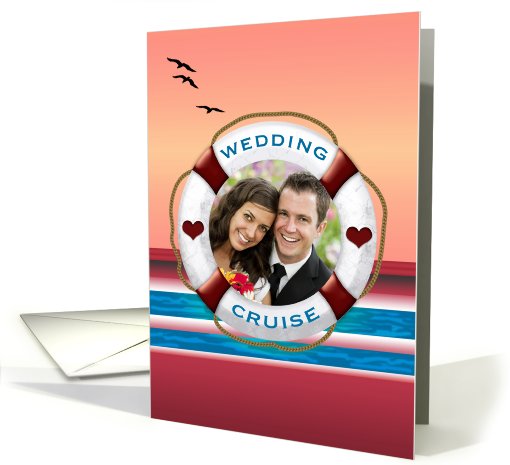 Wedding Cruise Sunset View Photo Invitation card (916758)