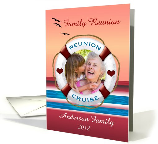 Family Reunion Cruise Party Sunset View Photo Invitation card (916770)