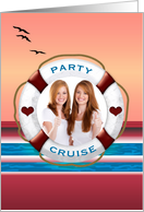 Party Cruise Sunset View Lifesaver Photo Invitation card