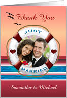 Cruise Wedding Thank You Sunset Personalized Photo Card
