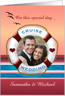 Cruise Wedding Sunset View Personalized Photo Invitation card