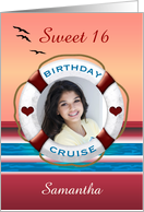 Sweet 16 Birthday Cruise Sunset Personalized Photo Invitation card