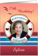 75th Cruise Birthday Sunset Personalized Photo Invitation card