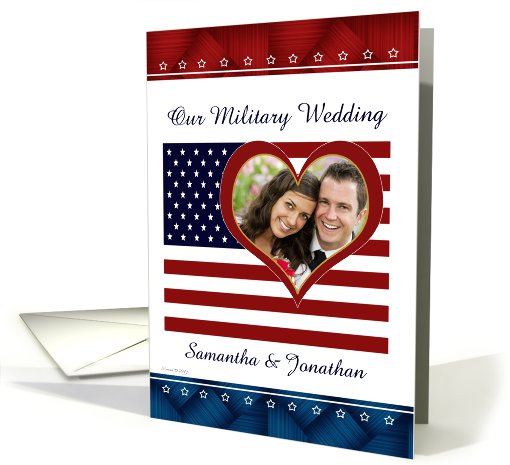 US Patriotic Military Wedding Personalized Photo Invitation card