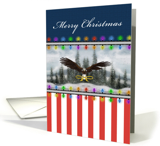 US Patriotic Eagle Merry Christmas card (929089)