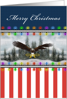 US Patriotic Eagle Merry Christmas Card