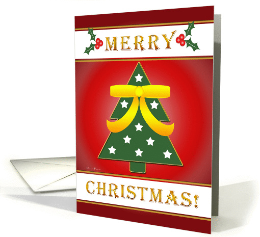 Christmas Tree Yellow Military Ribbon Christmas card (929109)