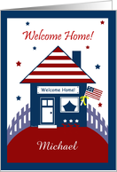 Patriotic House Military Personalized Welcome Home Invitation card