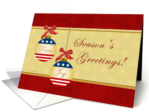 Season's Greetings, Peace, Joy, Patriotic, Stars, Stripes,... (954185)