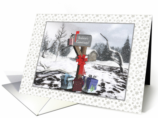 Season'sGreetings from Your Mail Carrier Mailbox, Presents, Snow card