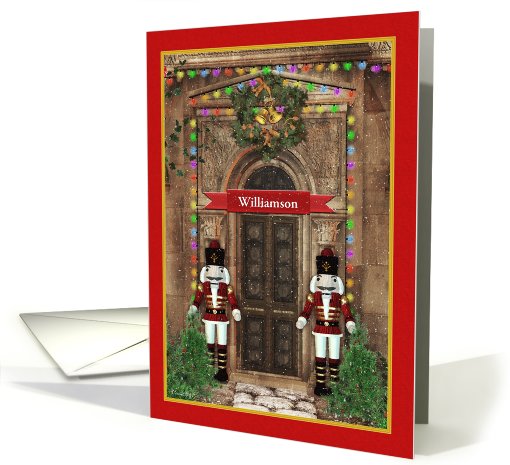 Nutcracker Personalized Happy Holidays From Our Home to Yours card