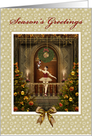 Season’s Greetings Nutcracker Ballerina Ballroom Christmas Trees card