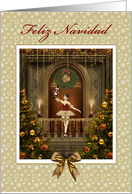 Feliz Navidad Spanish Christmas Nutcracker Ballerina Christmas Trees card