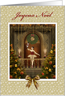 Joyeux Nol French Christmas Nutcracker Ballerina Christmas Trees card