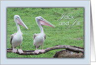 Jack and Jill - Stag and Doe Bridal Shower-Tropical Birds on Branch card