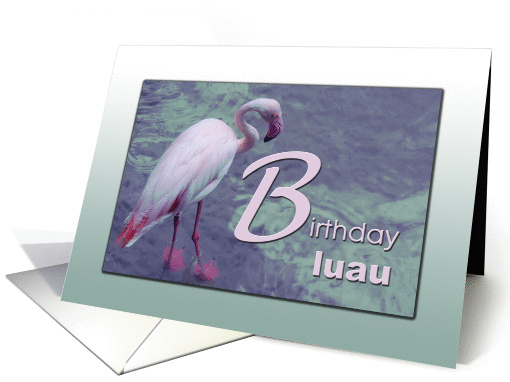 Birthday Luau Party Invitation - Pink Flamingo card (849797)