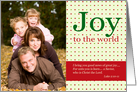 Joy To The World-Personalized Photo Christmas Card