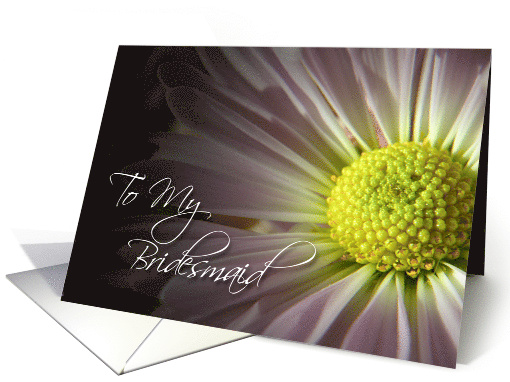 To My Beautiful Bridesmaid-Thank You, white Daisy card (624420)