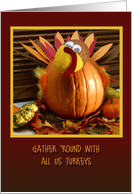 Gather ’round with all us turkeys! Thanksgiving Dinner Invitation card