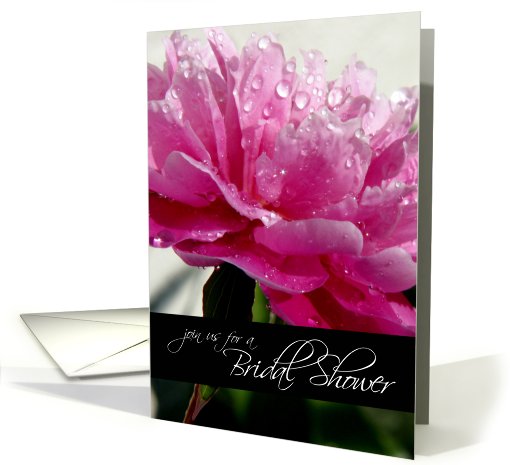 Join us for a Bridal Shower-peony with water droplets card (635298)