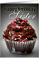 Happy Birthday Sister-Chocolate Cupcake card