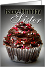 Happy Birthday Sister-Chocolate Cupcake card