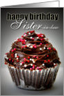 Happy Birthday Sister In Law-Chocolate Cupcake card