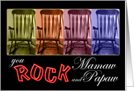 You Rock Mamaw and Papaw!-colorful rocking chairs card