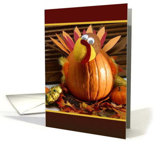 Happy Turkey Day! Pumpkin Turkey card (671382)
