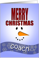 Merry Christmas Coach-Snowman face and hat card