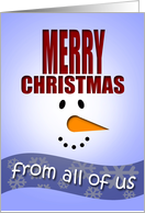 From All-Merry Christmas-Snowman face and hat card