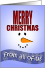From All-Merry Christmas-Snowman face and hat card
