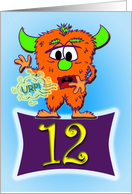 Happy 12th Burp-Day (Birthday)-The Burp Monster card