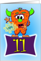 Happy 11th Burp-Day (Birthday)-The Burp Monster card
