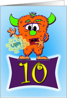 Happy 10th Burp-Day (Birthday)-The Burp Monster card