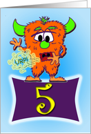 Happy 5th Burp-Day (Birthday)-The Burp Monster card