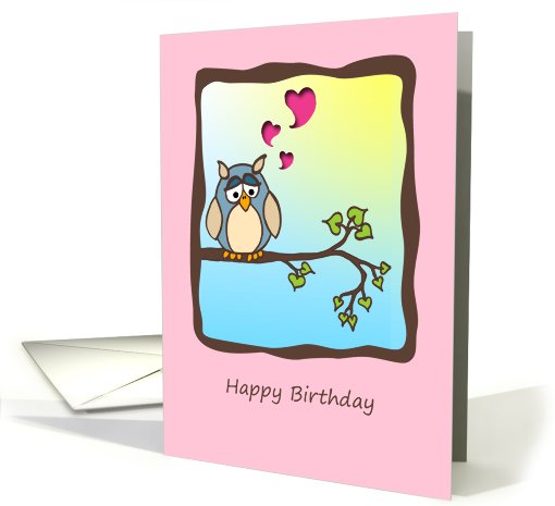 Happy Birthday to the One Owl Always Love! Owl in tree. card (712896)