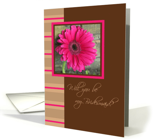 Will You Be My Bridesmaid? Pink Daisy card (721439)