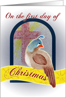 On the First Day of Christmas-partridge and cross card