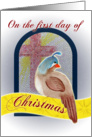 On the First Day of Christmas-partridge and cross card