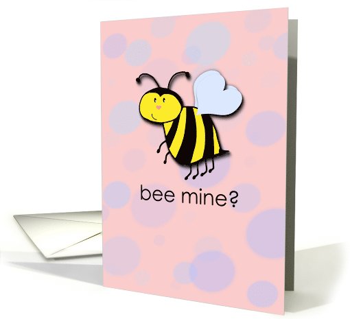 Bee Mine? Bumble bee with polka-dots card (751488)