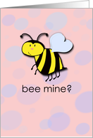 Bee Mine? Bumble bee with polka-dots card