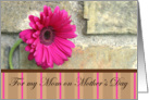 For My Mom On Mother’s Day-pink daisy and stripes card