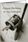 Happy Birthday to my Grandpa-Fishing Rod and Reel card